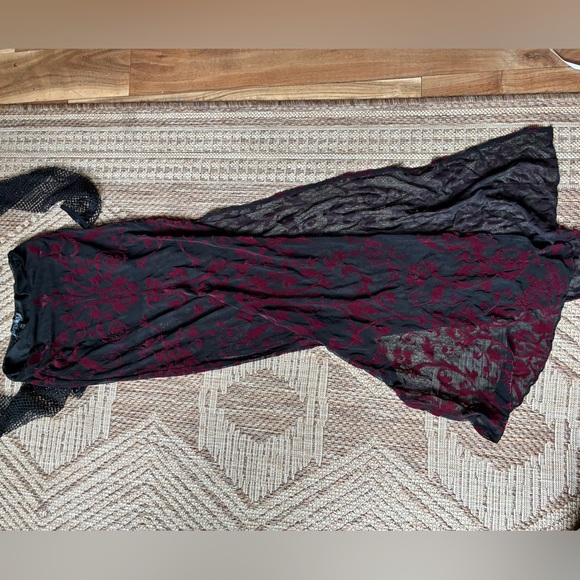 Dolls Kill Black & Burgundy Vampire Maxi Skirt Costume - Picture 10 of 10